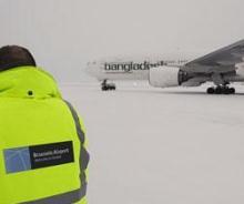 Les avions bloqués par la neige